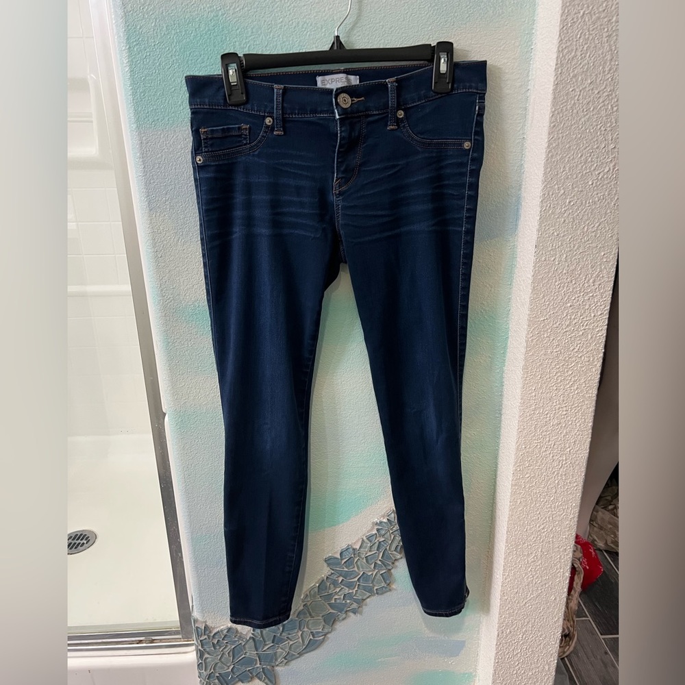 Express Jeans Blue Ankle Skinny Jeans